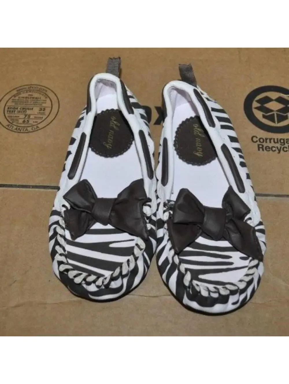 Baby Girls Moccasins Old Navy 2 Brown White Zebra Slip On Infant Girls Shoes